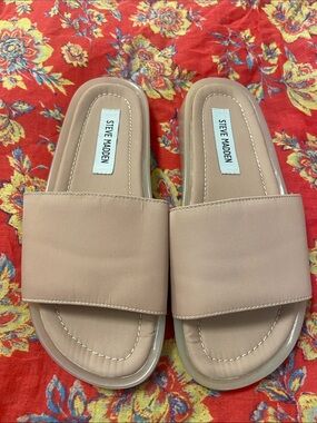 Steve Madden, Maddie, Blush Beige Slide Mules Sz 7